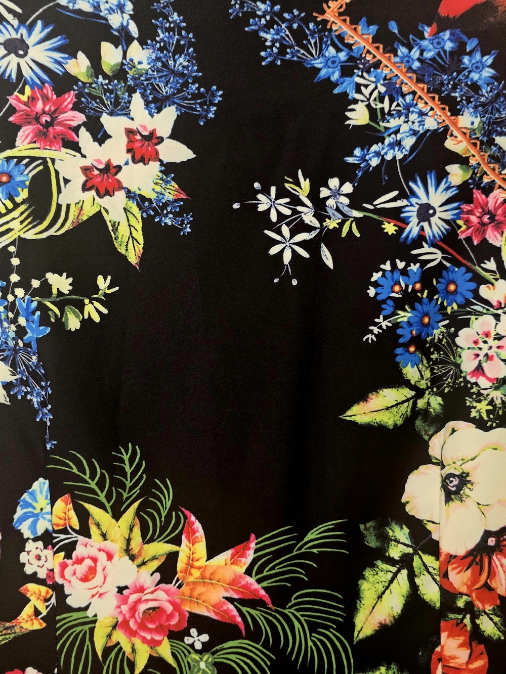 Delia McFee Black Floral Button Down Long Sleeve Minidress-Large CHIC! - Picture 9 of 16